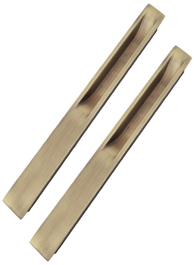 أتوم مقبض باب خزانة ملابس منزلق من Atom مقاس 11.7 بوصة | مناسب لأبواب الأدراج والخزائن وخزائن المطبخ المنزلقة | تشطيب نحاسي عتيق (مجموعة من قطعتين، CH-316) - Image 1